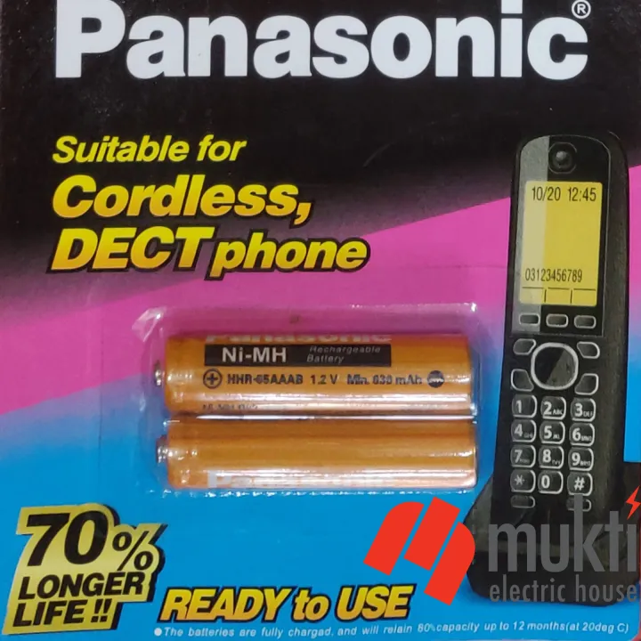 2pcs Panasonic NI-MH Rechargeable AAA Battery 1.2V for TV Remote Car Toy Camera Player Game