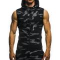 Men's Hoodies vest Summer Men Gym Fitness  Mesh Hoodies Zip Up Sleeveless Hooded TaTop Sweatshirt Spring Fashion. 