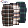 Autumn Skirt Plaid Print Thick Women Spring Skirt.