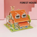 DIY House 3D Paper Puzzle Safe Cartoon Castle Construction Model For Kids Hand On Ability Early Learning Educational Toys MuXiaRe. 