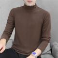 Men Sweater Half High Collar Long Sleeves Stretchy Men T-shirt Autumn Winter Double Sided Velvet Bottoming Business Top. 