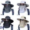 Fashion Summer Sun Hats UV Protection Outdoor Hunting Fishing Sun Cap Wide Brim Breathable Removable Fisherman Hat for Men E9S9. 
