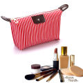 Portable Large Capacity Striped Cosmetic Bag for Women Girls Travel Beauty Cosmetic Bag with Zipper Fashion Cosmetic Bag Pouch Foldable Storage Bag. 