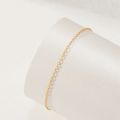 Aide 925 Sterling Silver Minimalist Thin Slim Chain Bracelets For Women Gift 18K Gold Plated Simple Stackable Versatile Bracelet. 