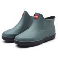 Mid-Calf Rain Shoes Fashion Velvet Padded Rubber Shoes Men's Thickened Rubber Boots Waterproof Rain Boots Rain Boots Kitchen Winter Short Non-Slip Warm.