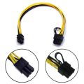 PCIE 6 Pin Male to 8 Pin (6+2) Male PCIe Adapter Power Cable (2 Pack). 