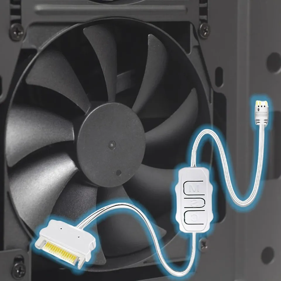 Câble SATA à 5V 3-Pin ARGB Fan + Bouton Redémarrage - Contrôleur RVB Ventilateur PC 22AWG