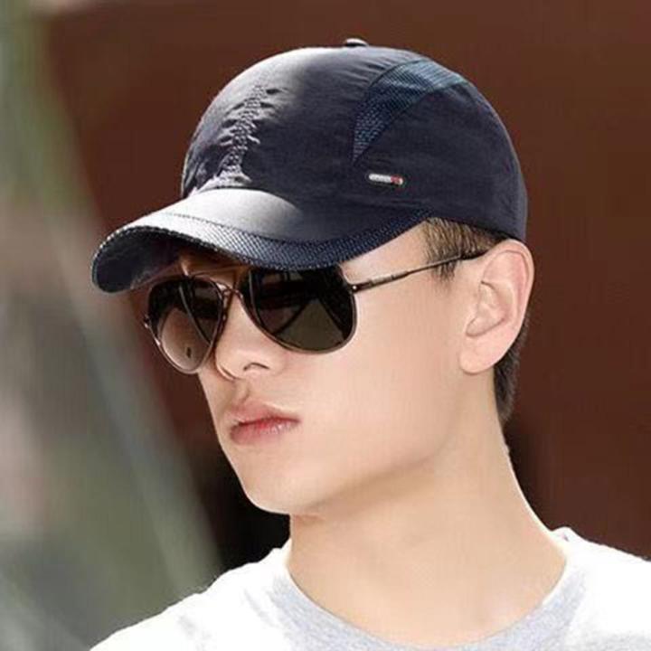 Hat Men's Korean-Style Trendy Outdoor Quick-Drying Sports Sun Protection Breathable Sun-Proof Mesh Sun Hat Baseball Peaked Cap Summer