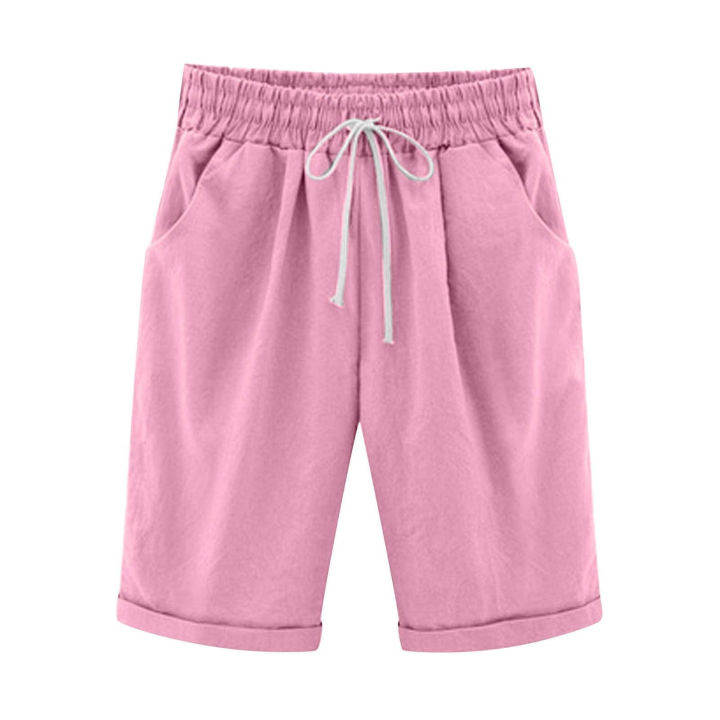 Summer%20Shorts%20Women%20Summer%20Bermuda%20Shorts%20Large%20Size%204XL%20Loose%20Casual%20Sports%20Stretchy%20Cotton%20Straight%20Leg%20Breathable%20Sweatshorts%20-%20Image%204