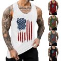 Mens Fitness Gyms Tank Top Us Independence Day Prints Men Sleeveless Shirt Male Breathable Sportswear Vest Gyms Running Vest New. 