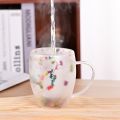 Floral Dry Flowers Cup Simple Heat Resistant Double Wall Glass Cup INS Trends High Borosilicate Glass Tea Coffee Cups. 