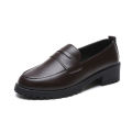 Single shoes women's 2019 spring Korean version block heel casual shoes college style small leather shoes round toe and one foot trend. 