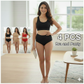 4 Pcs Semis And 4 Pcs Panty Cotton Set For Women Exclusive Set.
