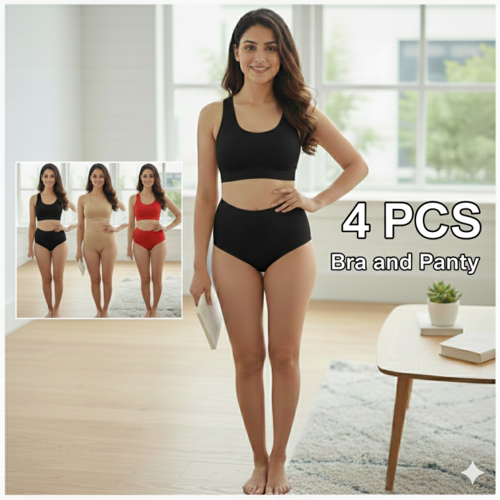 4%20Pcs%20Semis%20And%204%20Pcs%20Panty%20Cotton%20Set%20For%20Women%20Exclusive%20Set%20-%20Image%202
