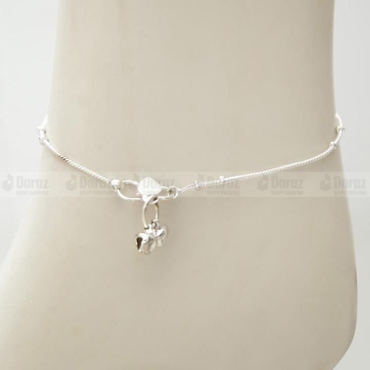 Git Design Nupur 4 PCS Silver Color,Alloy Anklet for Women, Girls & Ladies