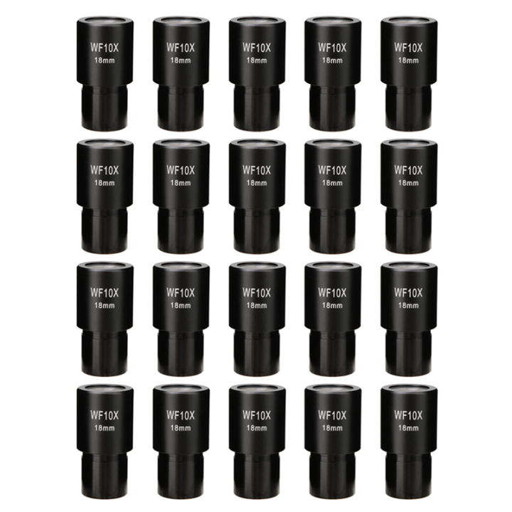 20pcs 10X Microscope Eyepiece Wide Angle Optical Lenses Adapter Field 18mm Professional Ocular Lens Standard