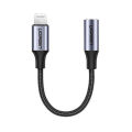 UGREEN 30756 Lightning M/F Round Cable Aluminum Shell with Braided 10cm (Black)#US211. 