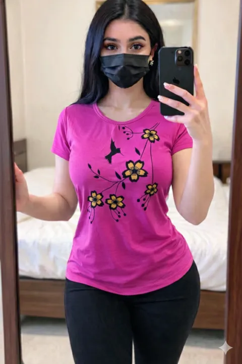 Short%20Sleeve%20Casual%20Use%20Cotton%20T-Shirt%20For%20Ladies%20-%20T%20Shirt%20For%20Women%20-%20Image%203