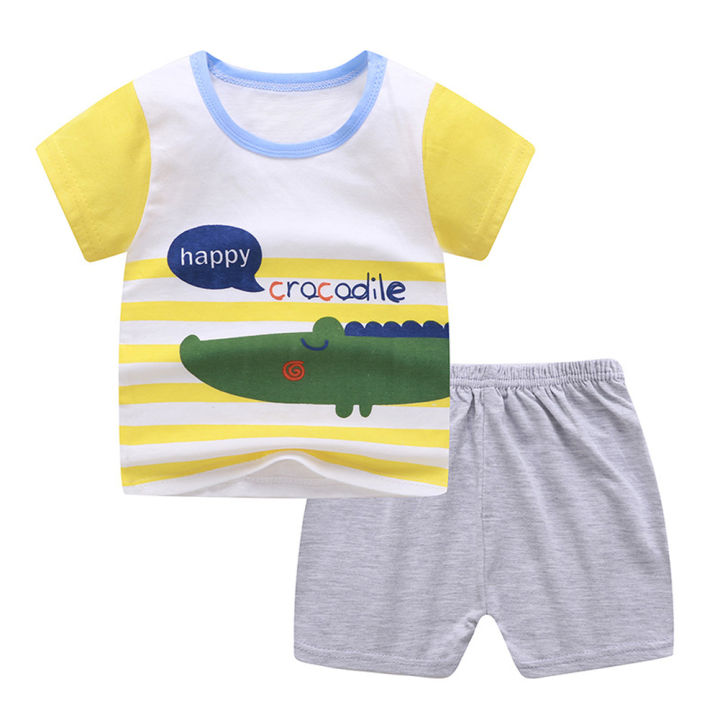 GC%202-piece%20Boys%20Round%20Neck%20Short%20Sleeves%20T-shirt%20Shorts%20Two-piece%20Set%20Breathable%20Cotton%20Suit%20-%20Image%205