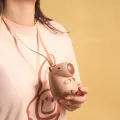 New Kawaii Capibara Hanging Neck Fan Mini Cartoon Brown Handheld Fans Summer Portable Cute Fan Lasting Battery Life Type-C Socke. 