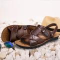 Big Size Men Leather Sandals Summer Classic Men Shoes Slippers Soft Sandals Men Roman Comfortable Outdoor Walking Footwear. 
