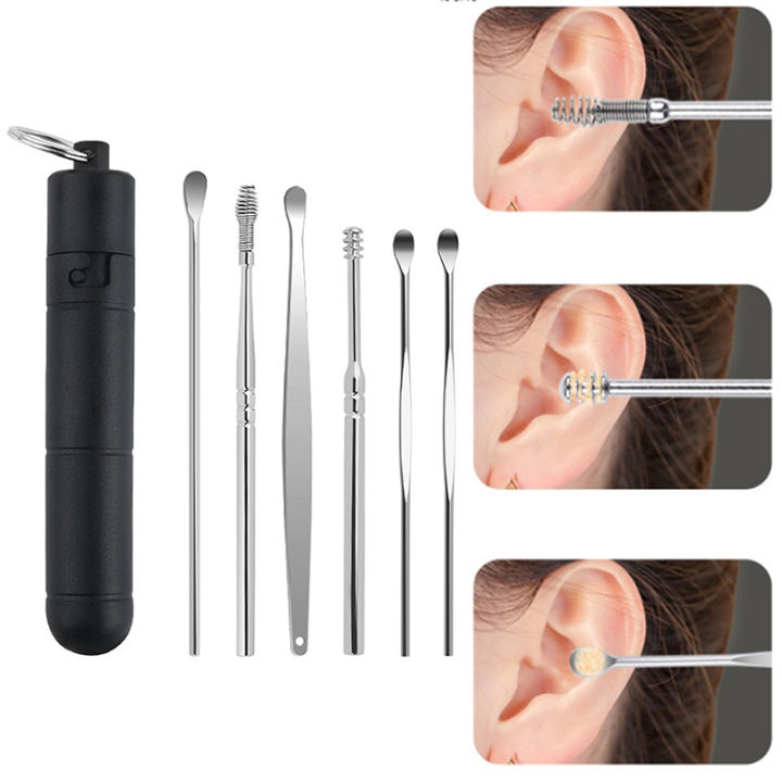1/6PC/Set Ear Wax Removal Tool Earpick Ear Cleaner Spoon Ear Care Cleaning Tool