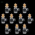 4X 10pcs Glass Cork Bottle Jars Vials Wishing Bottles DIY Pendant -cup shape. 