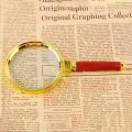 90mm Wood Handle Magnifier Zoom Magnifying Glass Lens.