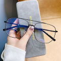 2024 New Double Bridge Square Anti-blue Light Glasses Frame Women Men Vintage Transparent Computer Oversize Pectacle Eyeglasses. 