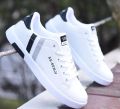 White sneakers trendy weightless lace up shoes for men. 