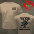 USMC T-shirt US Marines Semper Fidelis Devil Dog Force Recon T Shirt Men Cotton Tees Tops Streetwear Harajuku Tee Shirt. 