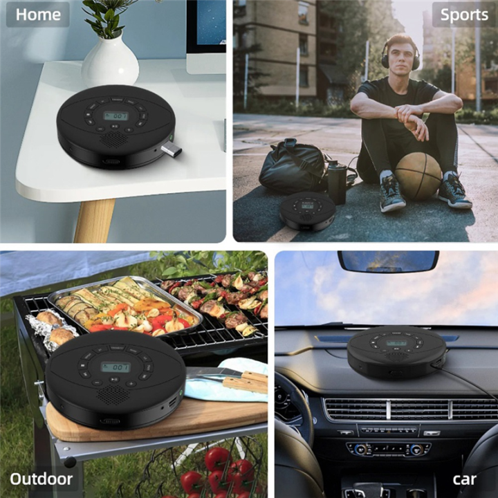 Portable%20CD%20Player%20Walkman%20Bluetooth%20CD%20Walkman%20Built-in%20Speaker%20with%20USB/AUX/Headphone%20Port%20-%20Image%205