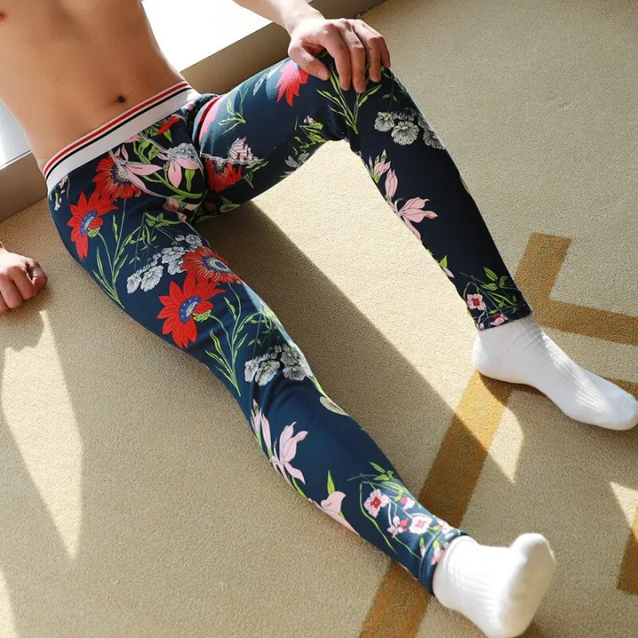 trend%20Men's%20WJ%20Brand%20Cotton%20Plus%20cashmere%20Leggings%20thermal%20Flowers%20Printing%20Pajamas%20Man%20Gay%20Tight%20trousers%20Keep%20warm%20pants%20-%20Image%206