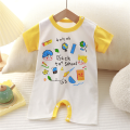 (Ready Stock) Summer Newborn Cotton Short Sleeves Bodysuit Korean Style Boys Baby Fashion Cartoon Pattern Printed Romper Infant Soft Comfortable Loose One-Pieces Jumpsuits. 