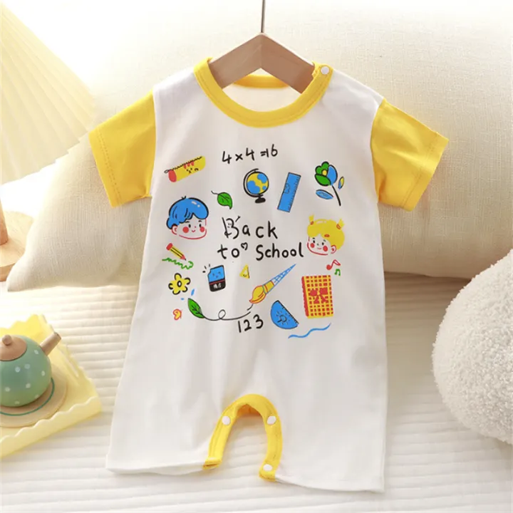 (Ready%20Stock)%20Summer%20Newborn%20Cotton%20Short%20Sleeves%20Bodysuit%20Korean%20Style%20Boys%20Baby%20Fashion%20Cartoon%20Pattern%20Printed%20Romper%20Infant%20Soft%20Comfortable%20Loose%20One-Pieces%20Jumpsuits%20-%20Image%207