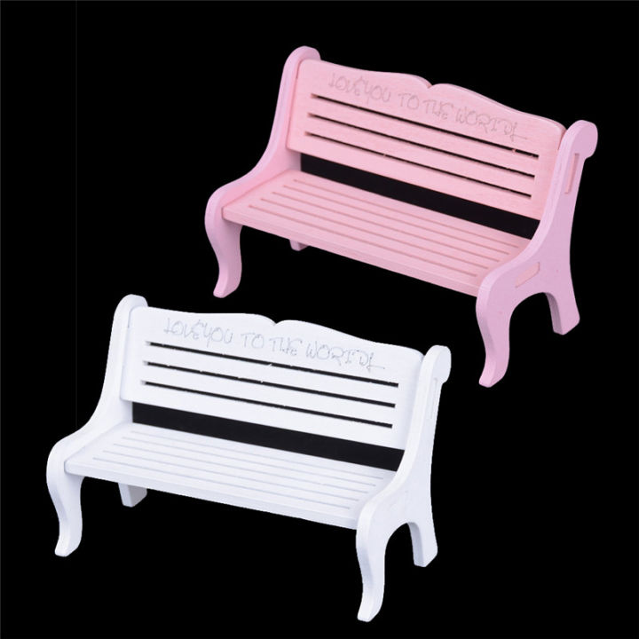 13*8cm Wooden Bench Chair 1:12 Dollhouse Miniature Furniture Garden Decor Luyo