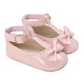 Newborn Anti-slip Shoes, Baby Girls Hollow-out Solid Color First Walking Shoes with Bow. 