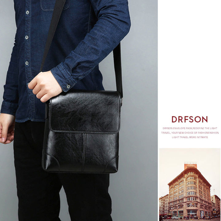 Men'S%20Shoulder%20Bag%20PU%20Leather%20Side%20Cross%20Sling%20Messenger%20Bolsas%20Satchel%20Commuting%20Crossbody%20Square%20Essentials%20Porter%20Bag%20Husband%20-%20Image%203