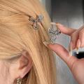 Mini Bow Hairpin Elegant Chic Trendy Bowknot Clip Bow-shaped Metal Hair Claws for Fashionable Casual Wear Women's Accessory Hair Styling.