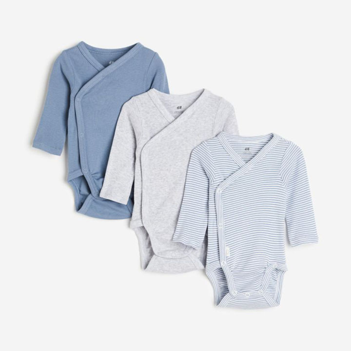 Indispensable -3 PCS Assorted pack full Sleeve Baby Romper, Bodysuit, Baby Keeper Unisex Zero 0 Month- 36 Month Cotton High Quality- Innovative