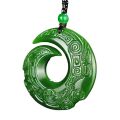 Fashion Green Jade Dragon jade Pendant Necklace Jewellery Chinese Hand-Carved Relax Healing Women Man Luck Gift.