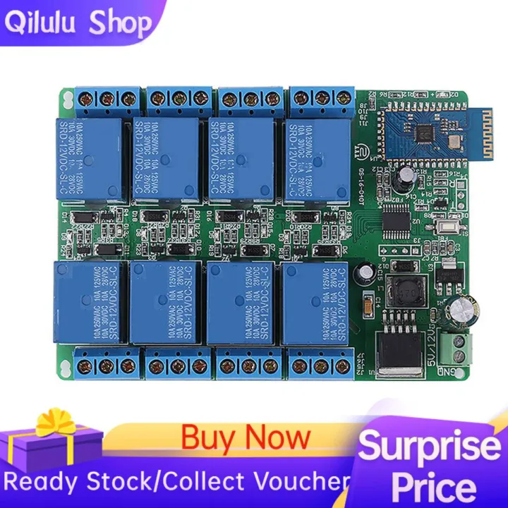 1pc DC 12V 8-Channel Bluetooth Relay Remote Control Switch Relay Relay Module Motor Light for Android Mobile