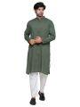 Exclusive olive colour panjabi For Men | Olive cotton semi long panjabi Men | low price panjabi collection for men new collection 2024. 