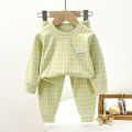 Children's boneless underwear set, baby autumn clothes, autumn pants, boys and girls, home middle-aged children's pajama set. 