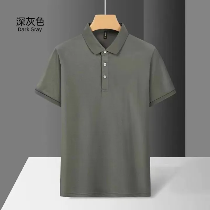 Business%20foreign%20trade%20polo%20shirt%20men's%20short%20sleeve%20t-shirt%20loose%20lapel%20summer%20high-end%20tik%20tok%20ice%20silk%20plus-size%20top%20-%20Image%206