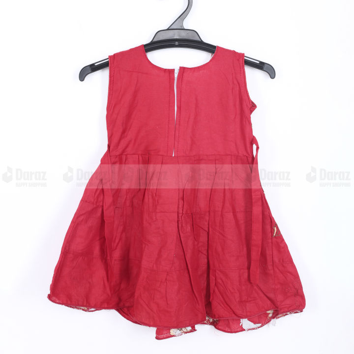 2,3,4,5,%20year%20baby%20girl%20soft%20moslin%20fabric%20lahenga%20style%20frock%20with%20embroidery%20summer%20time%20sleeveless%20stylish%20comfortable%20party%20dress%20-%20Image%203