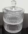 Glass Candy Jar Food Canister Cookie Jar for Living Room Birthday Coffee Bar Vertical Stripes  8.5x7. 