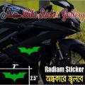 Bike Radium Sticker - Batman Logo / Glow in the dark ( Waterproof & Premium quality)/ Bike Sticker Gallery. 