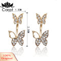 Women Full Rhinestone Butterfly Dangle Ear Jket Piercing Earrings Jewelry Gift. 