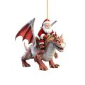 Dinosaur Merry Christmas Decoration 2D Xmas Flying Dragon Decoration Cartoon Dinosaur/Santa Claus Christmas Santa Claus Ornament Acrylic Hanging Christmas Tree Dinosaur Pendant New Year. 